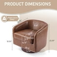 thumbnail image 2 of UBesGoo Swivel Accent Chair with High Resilience, PU Single Lounge Chair, Upholstered Club Armchair for Office Living Room, Brown, 2 of 8
