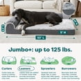 thumbnail image 4 of FurHaven Pet Products Two-Tone Faux Fur & Suede Orthopedic Deluxe Chaise Lounge Pet Bed for Dogs & Cats - Stone Gray, Jumbo Plus, 4 of 10