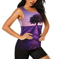 thumbnail image 2 of Balery Lavender Field Sunset Camiseta sin mangas estampada ligera para mujer, tops de entrenamiento sin mangas, camisetas de yoga transpirables de secado rápido.-Medium, 2 of 7