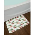 thumbnail image 2 of Hawaii Bath Mat, Aquarelle Effect Palm Trees Hibiscus Flowers Romantic Summer Bloom, Plush Bathroom Decor Mat with Non Slip Backing, 29.5" X 17.5", Reseda Green Pale Pink, by Ambesonne, 2 of 2