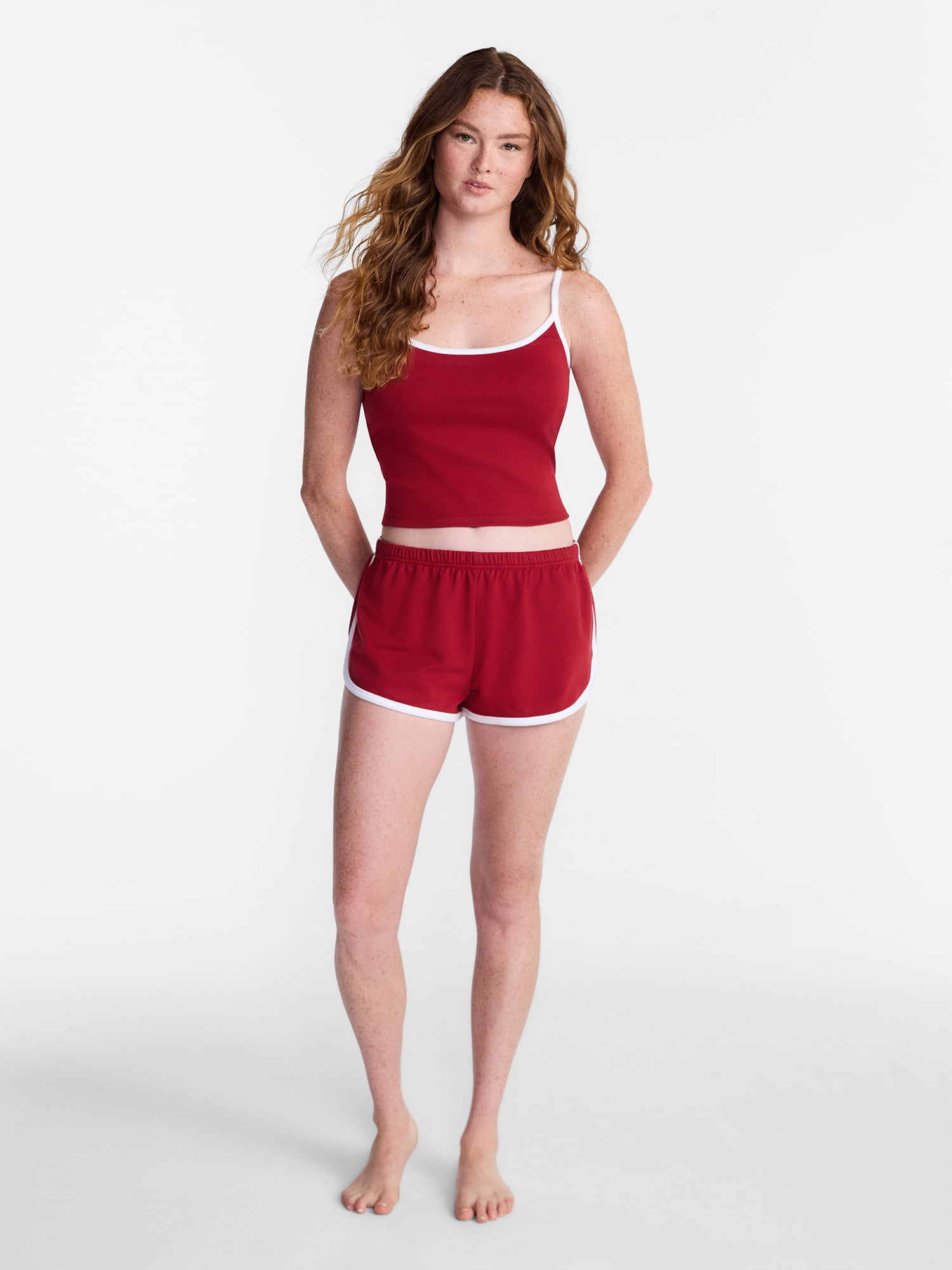 No Boundaries Sports Tank Top and Shorts Sleep Set, 2-Piece, Women's XS-XXL