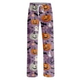 thumbnail image 6 of Halloween Lounge Pants for Women Pumpkin Print Stretch Comfy Elastic Waist Sleep Pants, 6 of 6
