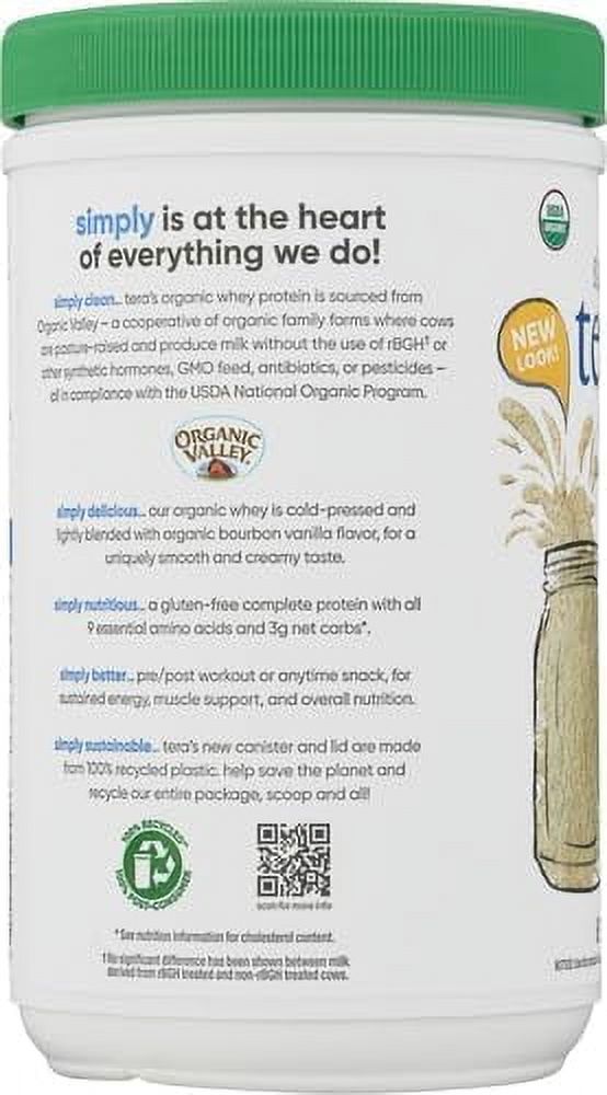simply tera's Organic whey Protein Powder, Bourbon Vanilla Flavor