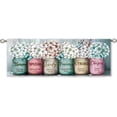 thumbnail image 5 of Teal Farmhouse Floral Curtain Valance for Window Treatments Rustic Flower Kitchen Treatment Country Wooden Barn Inspirational Drapes for Bathroom Bedroom Living Room 1 Panel (52x18 Inch), 5 of 5