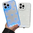 thumbnail image 1 of for iPhone 17 Series Vibrant LED Bowknot Phone Case, Built-in LED Colorful Glowing Cell Phone Cover for Women, Multiple Colors Flash Modes (White, iPhone 17 Pro), 1 of 7
