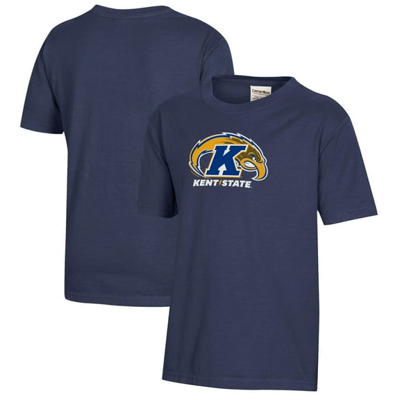Youth  Heather Navy Kent State Golden Flashes Logo Comfort Wash T-Shirt