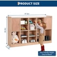 thumbnail image 2 of Garvee Mobile Storage Cabinet – 14 Cubbies, 2 Doors, Wall-Mountable, 4 Castors, 2 Anti-Tip Fittings, 2 Storage Boxes – Organizer for Home, Study Room, Daycare, Kindergarten, Office, 2 of 6