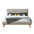 thumbnail image 5 of Omax Decor Sven Wood and Fabric Upholstered Queen Platform Bed in Taupe Gray, 5 of 5