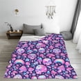 thumbnail image 5 of Honeii Skull Rainbow Mushroom Print Fleece Blanket - Throw Blanket for Bed, Sofa, Couch, Camping, and Travel , Microplush Ultra Soft Warm Blanket-50"x40", 5 of 7