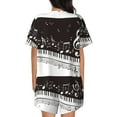 thumbnail image 3 of Picia Piano Keys With Musical Notes Pajamas Sets for Women Soft Short-Sleeved Pjs with Lounge Shorts Two Piece Sleepwear-4X-Large, 3 of 9