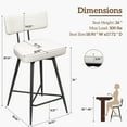 thumbnail image 3 of HomeZeer Swivel Bar Stools Set of 4, 26" Counter Height BarStool with Back, Leather Upholstered Kitchen Stools with Footrest and Metal Frame, Bar Chair for Kitchen Island, White, 3 of 9