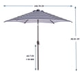 thumbnail image 4 of Parapluie de Marché de Table Extérieure de 8,6 Pi. avec Bouton Poussoir Inclinable / Manivelle, Rayures Bleues / Blanches, 4 of 5