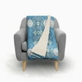 thumbnail image 4 of Amrita Sen Carneval Geo Sherpa Blanket 30x40 Indoor Outdoor OffWhite Blue, 4 of 5