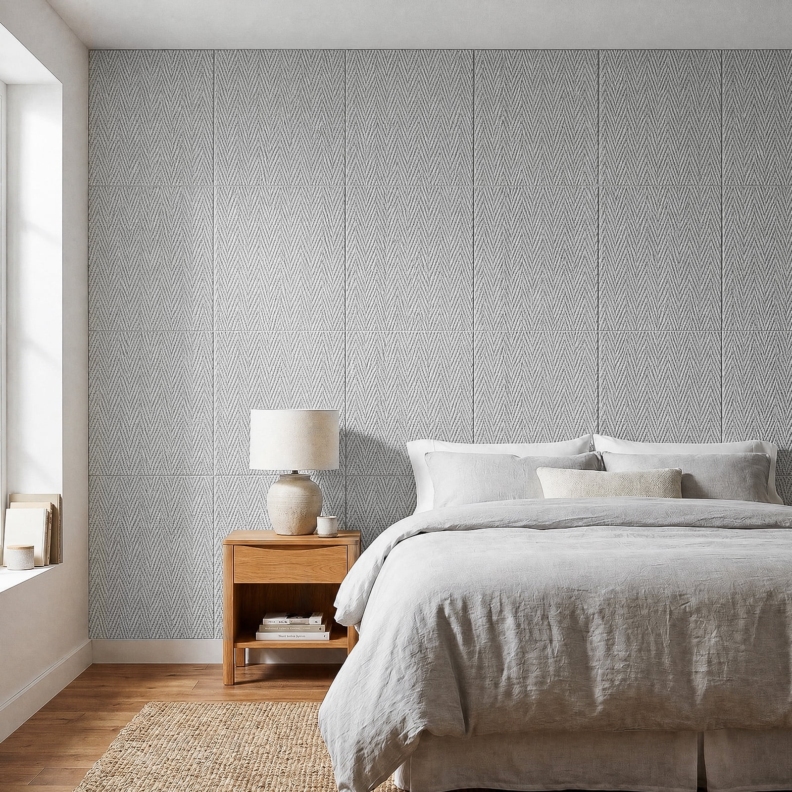 BEAUTYPEAK 8PCS 24"x 24" 3D Wall Panels Lightweight Wall Decor Panels for Home, Cement Grey