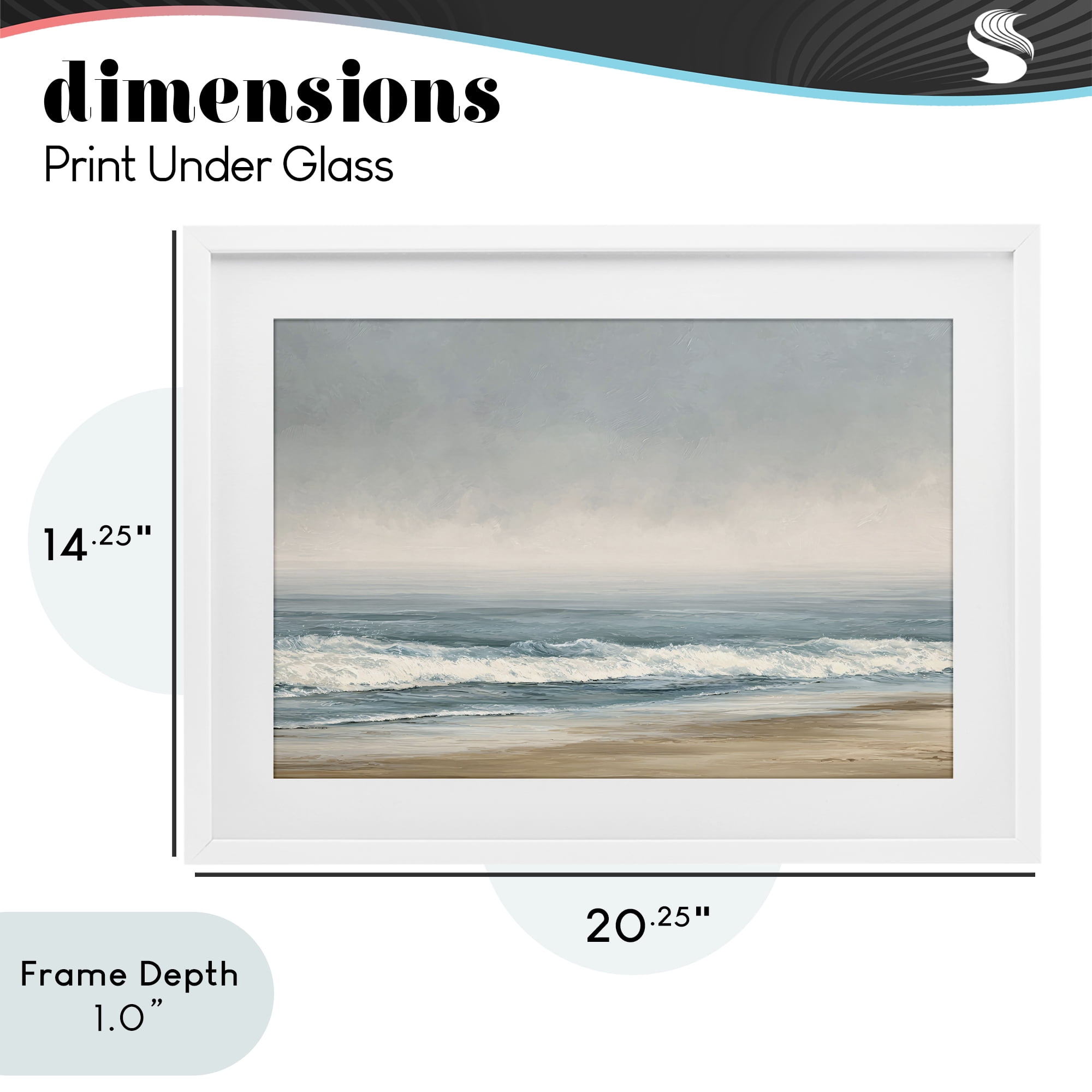 Stupell Industries Tranquil Mist Beachscape White Framed Print Under Glass, design by Jacky Ngan