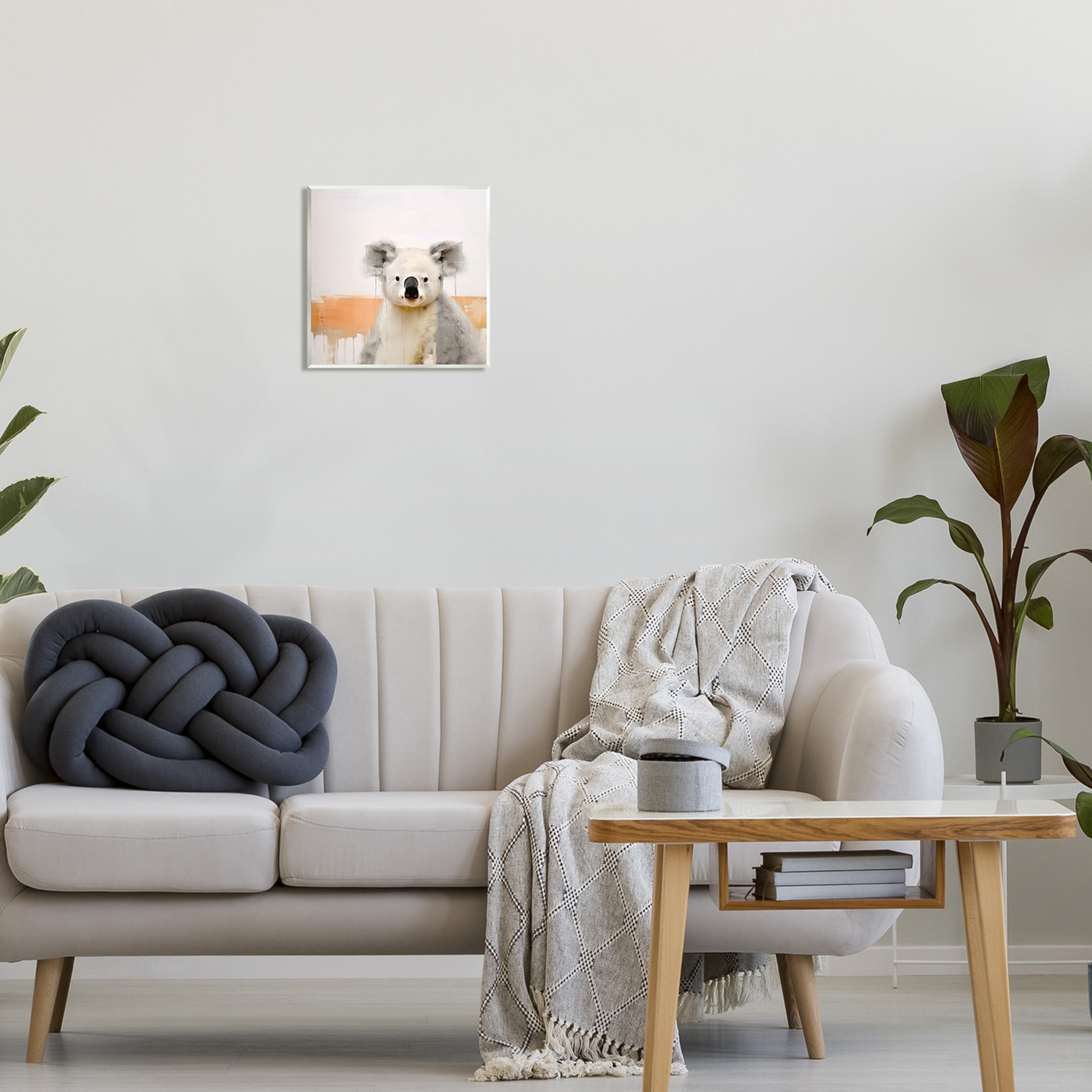 Stupell Industries Koala with Modern Drip Animals & Insects Painting Unframed Art Print Wall Art, 12 x 12