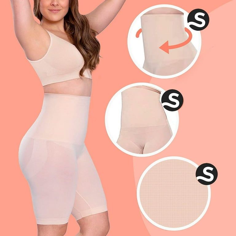 PEASKJP Shapewear Bodysuits Tummy Control Seamless Plus Size Butt Lifting  Shaper, Beige S