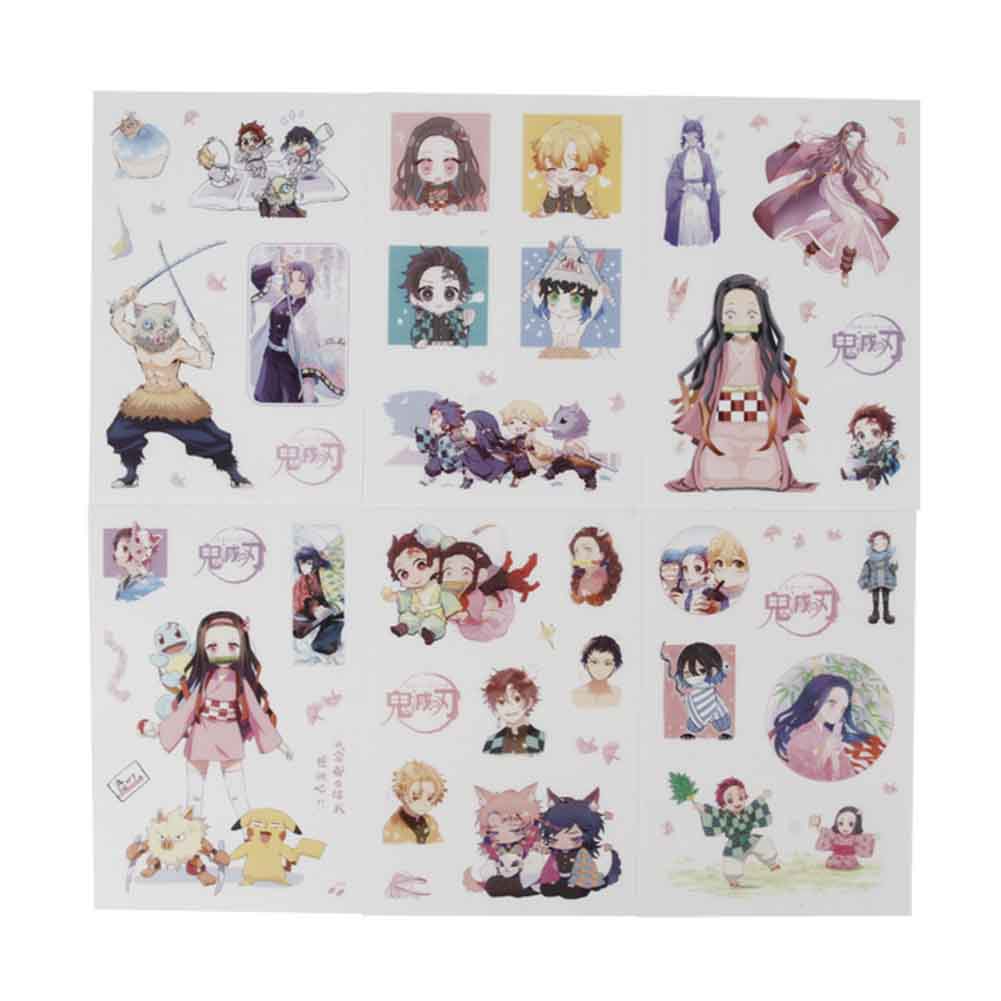 Cyan Oak 6 Pack Demon Slayer Kimetsu No Yaiba Notebook Stickers Anime Diy Decal For Journal Gift Box And Scrapbooking Decoration Walmart Com Walmart Com