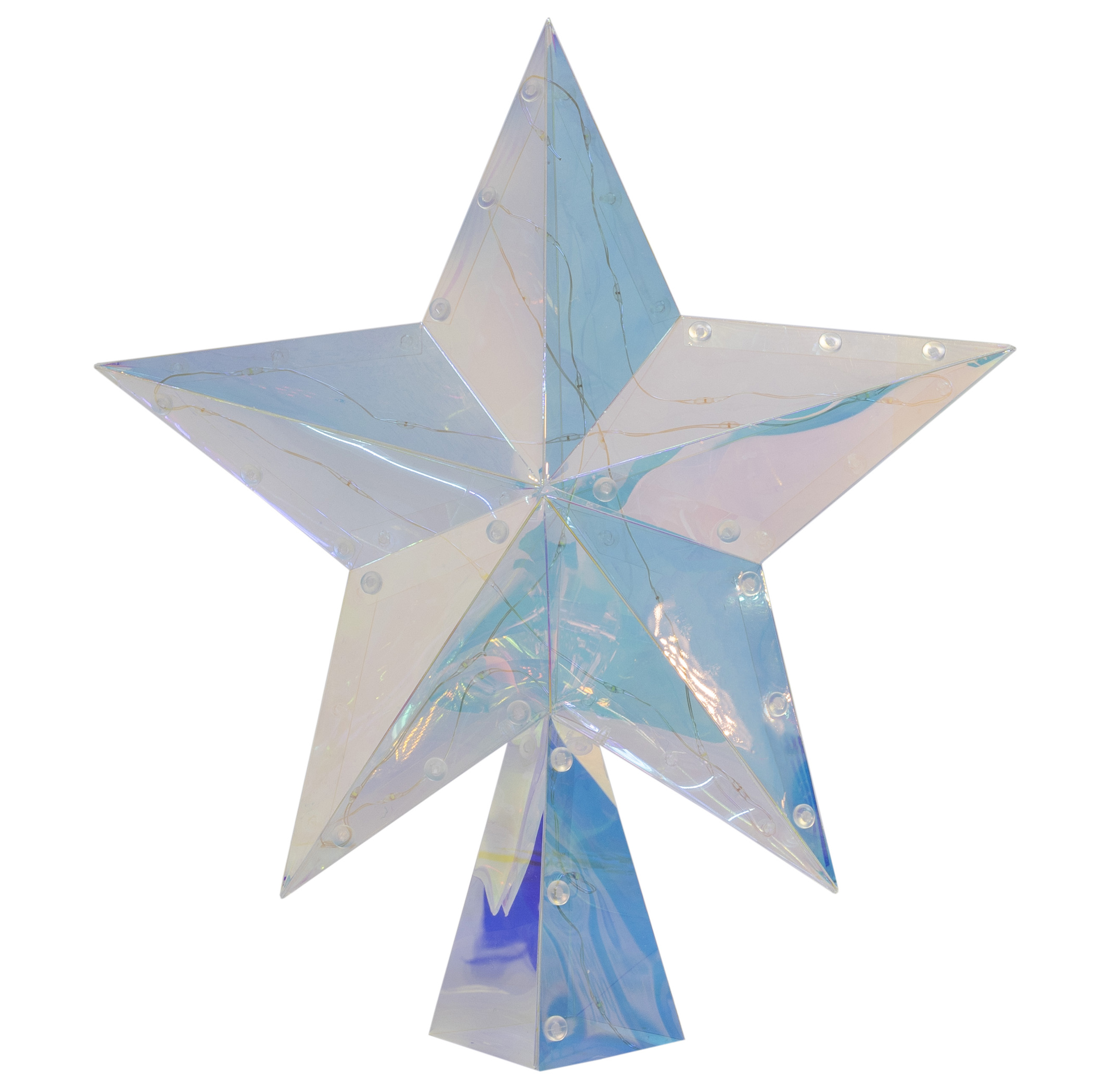 LED Iridescent Star Christmas Tree Topper, 11.75", by Holiday Time