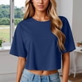 thumbnail image 2 of Womens Short Sleeve T-Shirts Summer Tops Casual Round Neck Solid Short Basic Tees Casual Shirts for Women, 2 of 7