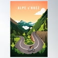 thumbnail image 2 of Alpe D'Huez Poster Wall Art, Modern Wall Decor For Living Room Bedroom, 12x18 UNFRAMED, 2 of 3