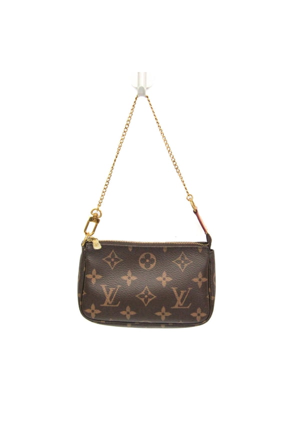 Pre-Owned Louis Vuitton Monogram Mini Pochette Accessoires M58009 Women's Handbag Brown