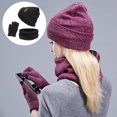 thumbnail image 5 of Juego de guantes de bufanda de gorro de invierno 3 en 1, forro interior de vellón cálido térmico de invierno, gorro de gorro de cuello cálido, guantes - Cáñamo entumecido SM SunniMix Sombrero Bufanda y Guantes, 5 of 5