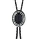 thumbnail image 1 of Qarigey Corbata Bolo para hombre, corbatas con cordón de cuero PU, colgante de piedra, collar, corbatas, decoraciones, adornos, regalo de Accesorios de disfraces Ágata negra, 1 of 6