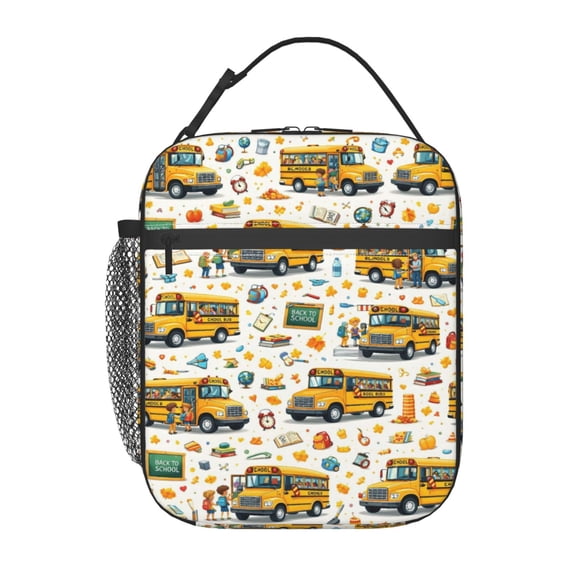 Bus Lunch Bag Reusable Thermal Lunch Tote with Handle for Women and Men
