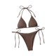 thumbnail image 3 of Conjunto de bikini versátil para mujer, ideal para actividades acuáticas, viajes y spas. Café, 3 of 9