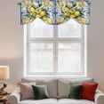 thumbnail image 2 of Yellow Lemon Tie Up Valance Curtains for Windows, Kitchen Curtains Window Treatments, Middle Century Blue Italian Textured Short Window Shades Valances for Bedroom Bathroom Cafe 42"x12", 2 of 8