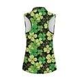 thumbnail image 3 of Uorisanigo St. Patrick's Leaf Women's Sleeveless Golf Tennis Shirts Size 2XL Breathable Quick Dry Athletic Shirts with Zipper Casual Workout Tank Tops for Women, 3 of 7