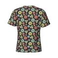 thumbnail image 6 of Vsdgher Daisies Flowers Print Men's Dry Fit Mesh Athletic Shirts Moisture Wicking Tennis T-Shirt Tops, 6 of 9