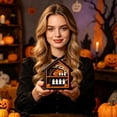 thumbnail image 5 of Halloween Table Decorations Pumpkin Ghost Haunted House Wooden Block Sign Halloween Tiered Tray Decor Centerpieces for Home Shelf Desk Mantel Tabletop Party Decor, 5 of 6