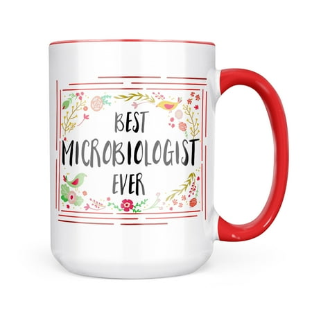 

Neonblond Happy Floral Border Microbiologist Mug gift for Coffee Tea lovers