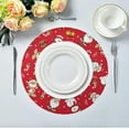 thumbnail image 3 of SKYSONIC Christmas Round Placemats for Dining Table Non-Slip Heat-Resistant Polyester Table Mats Set of 6 Washable Table Mats for Kitchen Dining Table Decoration, 3 of 5