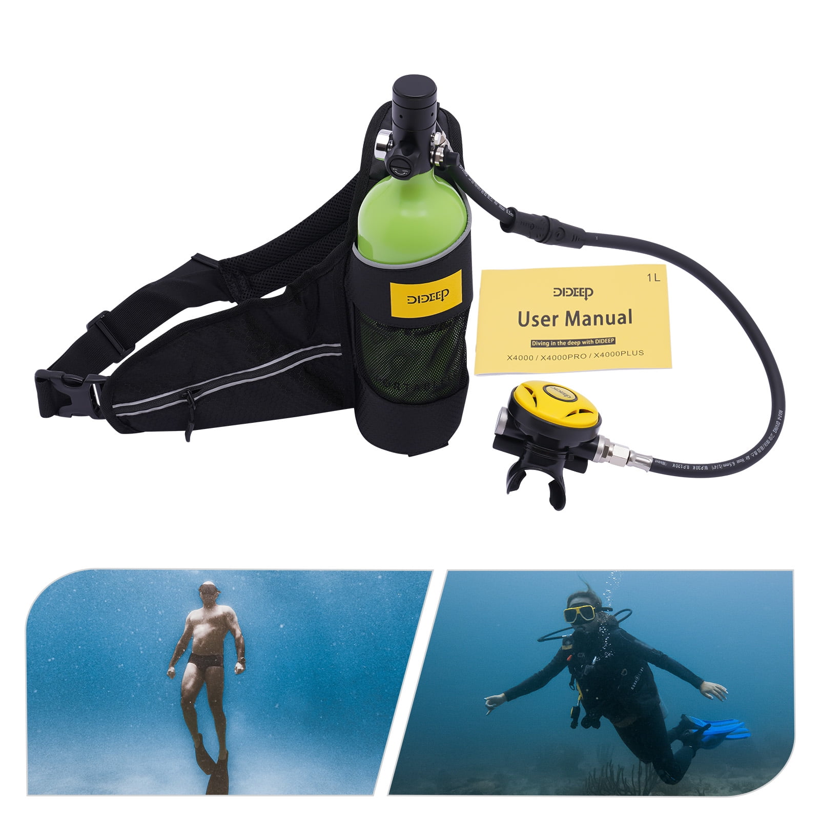 Miumaeov Mini Scuba Tank Refillable Oxygen Cylinder with 1L Capacity Scuba Tank with 1520