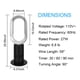 thumbnail image 3 of Ventilador de torre sin aspas HealSmart HealSmart de 27 pulgadas con control remoto, 3 of 7