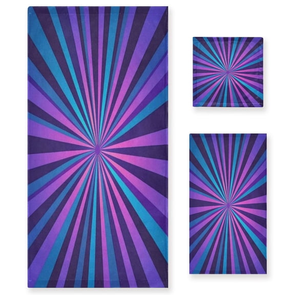 Three-Piece Towel Set Face Towel Towel Set Hand Towel Bath Towel Cotton Bath Towels Bath Towel Sets Hand Bath Towels Purple Line