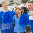 thumbnail image 6 of Cheering Team PomPoms Accessories,QZS Cheerleading Cheer Pompoms with Plastic Handles for Basketball Spirit Sports,15Pack,Blue, 6 of 6