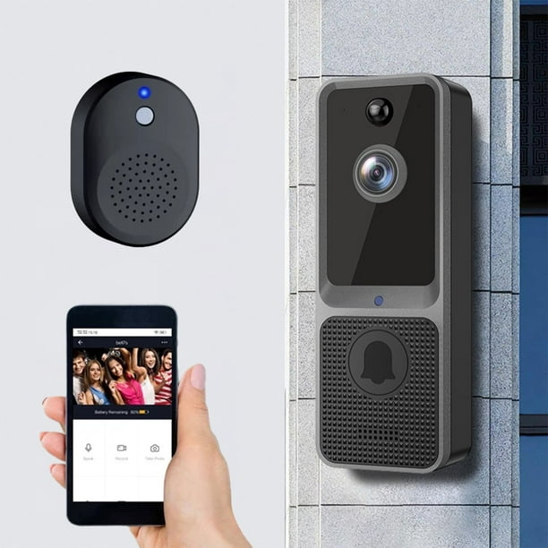 Timbre visual inalámbrico WIFI con visión nocturna HD, intercomunicador de voz, cámara gran angular, portero automático, timbre de puerta