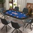 thumbnail image 2 of Costway 8 Players Poker Table with 8 Cup Holders & Comfy Armrests Smooth Felt Surface, 2 of 10