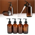 thumbnail image 3 of 4pcs Glass Lotion Bottle for Travel and Home Use with Pump Dispenser 250ml Light Brown, 3 of 6
