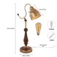 thumbnail image 2 of Modern Gold Table Lamp with Walnut Base, 40W Max, E26 Bulb,&nbsp; Home Lighting for Bedroom, Living Room, and Office Desk Decor, 2 of 7