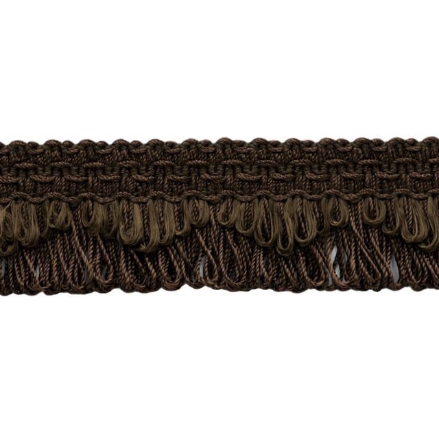 Decorative Chocolate / Mocha Brown Scalloped Loop Fringe / Braid, 1 3/8 Inch, Style# 9115 Color: E29 (D2) (Sold by The Yard)