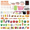 thumbnail image 3 of JoyStone 99PCS Kids Kitchen Toy Cookware with BBQ Play Food Toy Set,Kitchen Play Accessories with Pots and Pans,Cutting Food, Toys Gift for Toddlers, Pink, 3 of 12