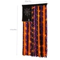thumbnail image 2 of Halloween Spider Web Ribbon Door Curtain with Lights, Distressed Fabric Strip Garland with Pre-Installed Warm Orange Purple LED, Ghost Pumpkin Hanging Decoration for Porch Wall Bar Party Decor Gift, 2 of 5