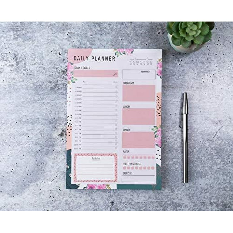 Daily Planner Notepad With 80 Undated Tear-Off Pages 6x9in., Daily
