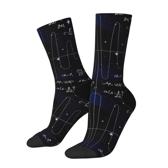 Kdxio Mathematica Science Print Unisex Crew Socks Casual Athletic Socks Novelty Socks Breathable Running Socks for Adult