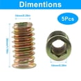 thumbnail image 2 of 5 Pcs Threaded Insert, Wood Furniture Threaded Insert Nuts Hex Socket Screw Wood Inserts Bolt Assortment Kit with Hex Wrench(M10x30mm), 2 of 7